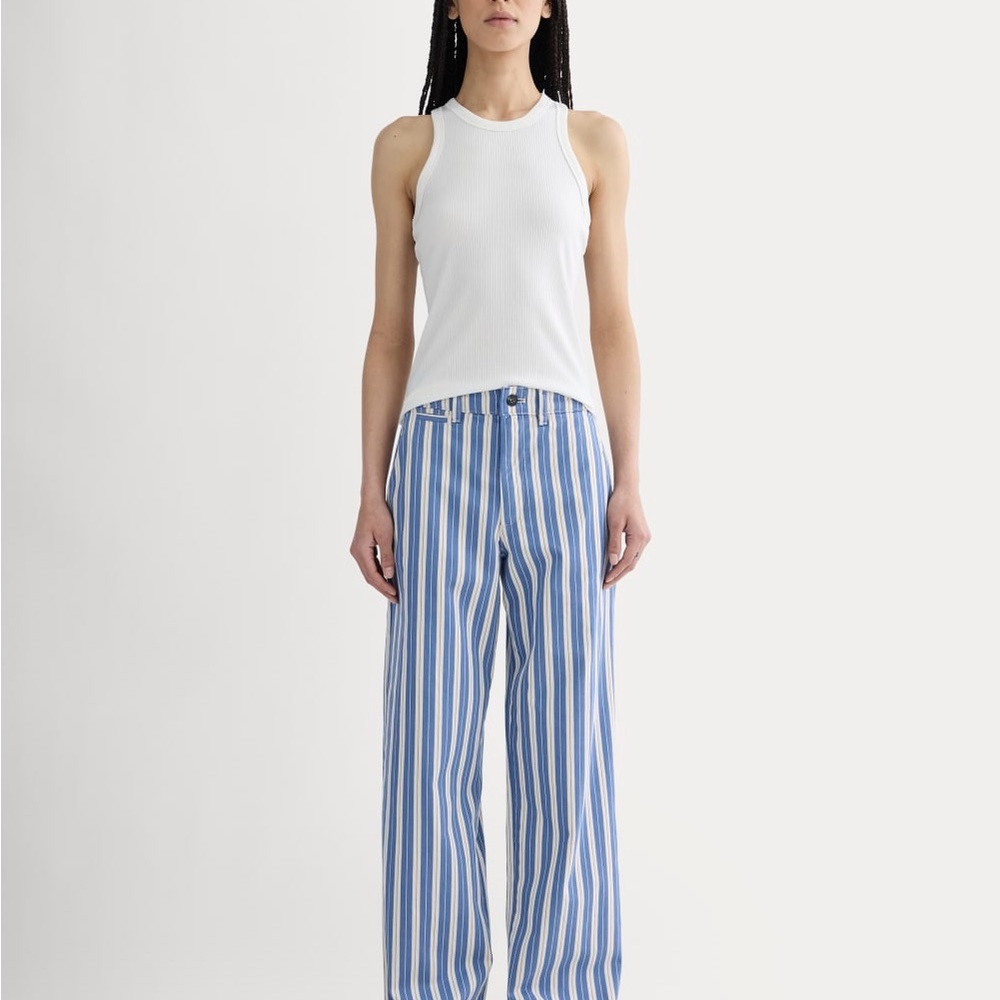 Everlane Blue and White wide leg chino